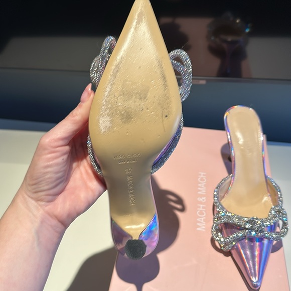 WORN ONCE Mach & Mach bow iridescent mules, size 7! - Picture 4 of 7
